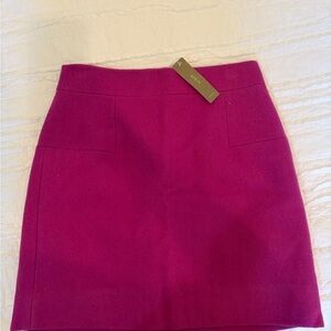 J. Crew Vibrant Pink Wool Mini Skirt
